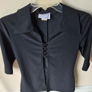 Lipstick Boutique Black Lace-Up Top